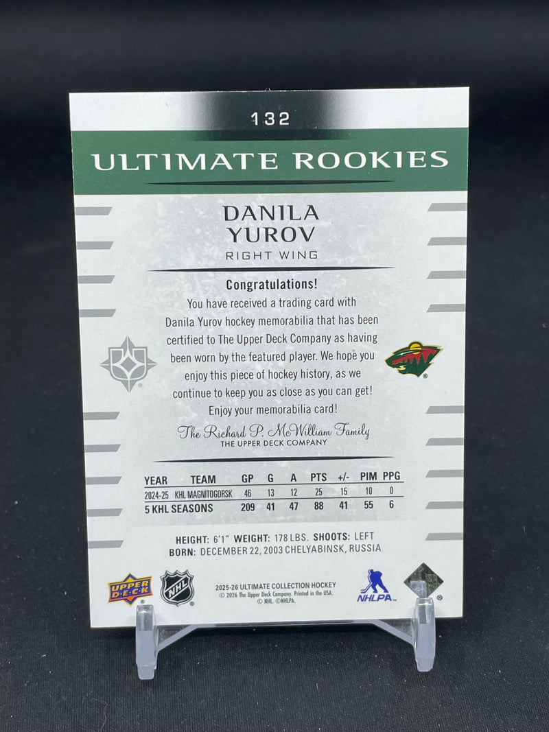 2025 UPPER DECK ULTIMATE - ULTIMATE ROOKIES - D. YUROV - #132 - #'D/499 - RELIC - RC