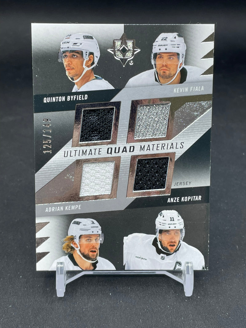 2025 UPPER DECK ULTIMATE - ULTIMATE QUAD MATERIALS - Q. BYFIELD / K. FIALA / A. KEMPE / A. KOPITAR - #QM-BFKK - #'D/149 - 4X RELIC