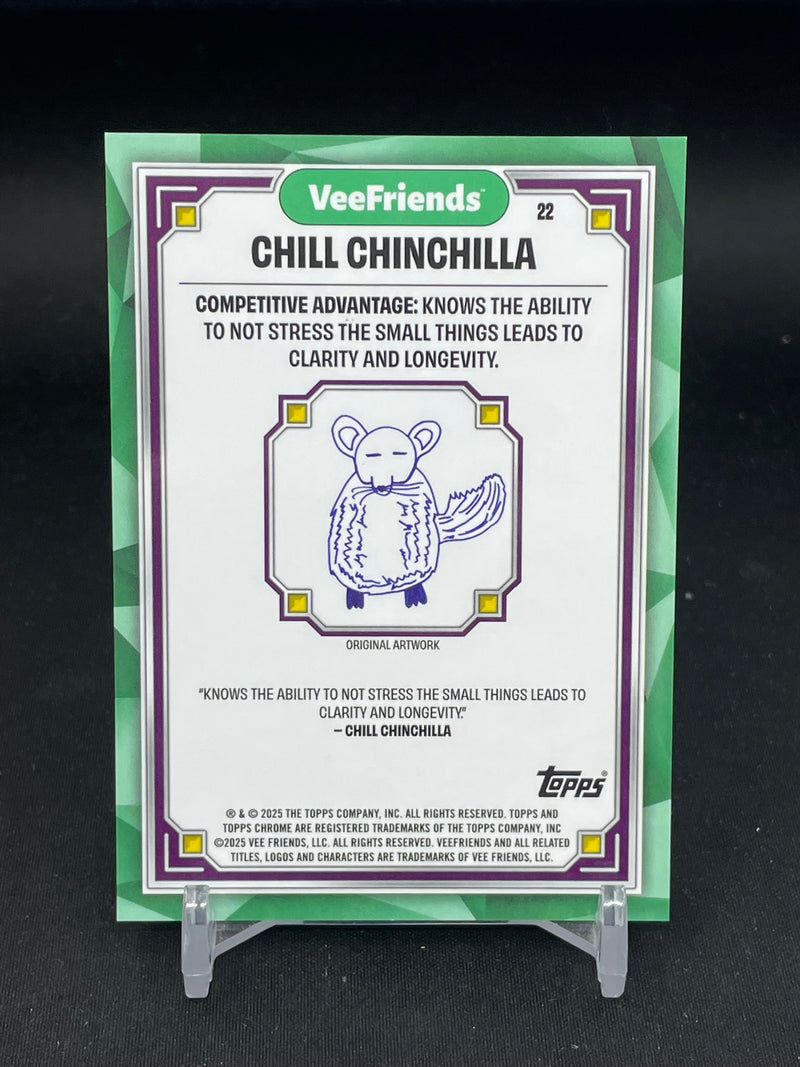 2025 TOPPS CHROME VEEFRIENDS - GREEN REFRACTOR - CHILL CHINCHILLA - #22 - #'D/99