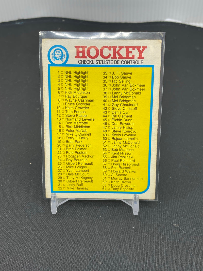 1982 O-PEE-CHEE - CHECKLIST - #1-132- #121