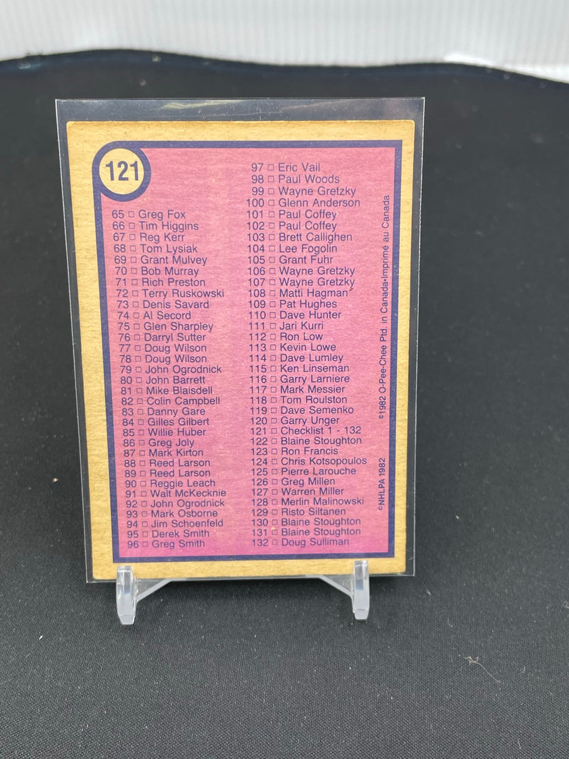 1982 O-PEE-CHEE - CHECKLIST - #1-132- #121