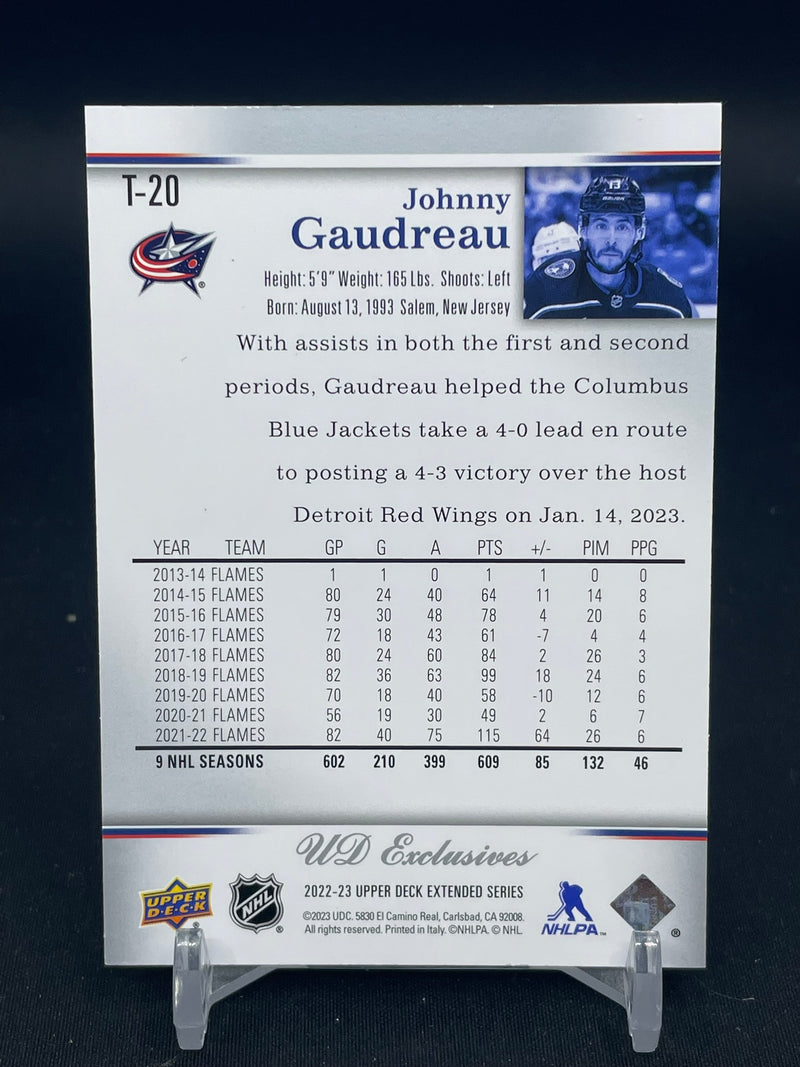 2022 UPPER DECK EXTENDED SERIES - UD EXCLUSIVES - TRIBUTE - J. GAUDREAU - #T-20 - #'D/100