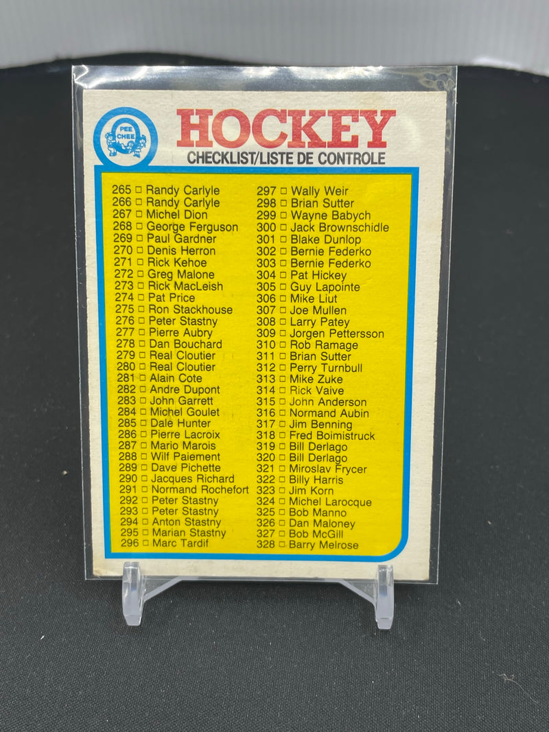 1982 O-PEE-CHEE - CHECKLIST - #265-396 - #396