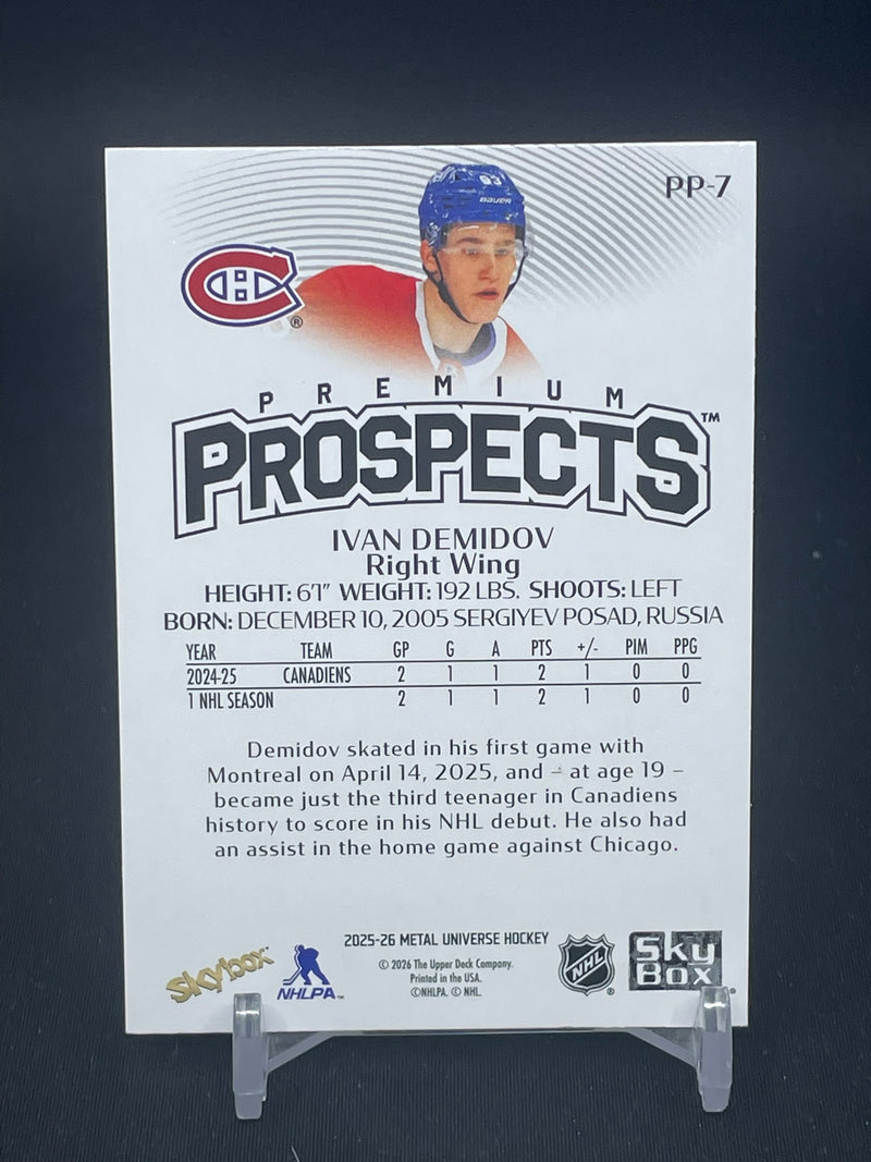 2025 UPPER DECK METAL UNIVERSE SKYBOX - PREMIUM PROSPECTS - I. DEMIDOV -
