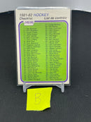 1981 O-PEE-CHEE - CHECKLIST - #1-132 - #379