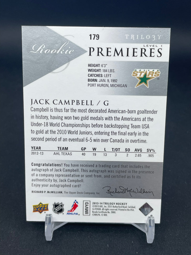 2013 UPPER DECK TRILOGY - PREMIERES - J. CAMPBELL - #179 - #'D/699 - AUTOGRAPH - RC