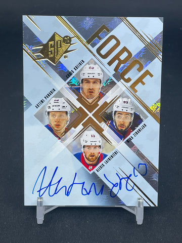 2024 UPPER DECK SPX - FORCE - C. KREIDER / A. PANARIN / M. ZIBANEJAD / A. LAFRENIERE - #SF-KPZL - #'D/49 - LAFRENIERE AUTOGRAPH