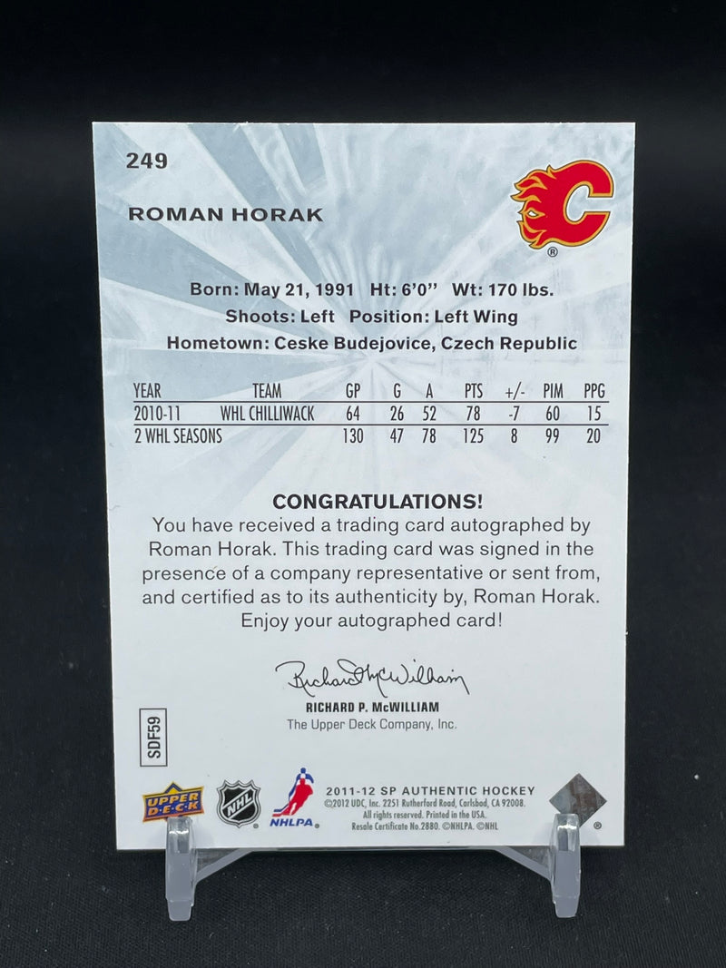 2011 UPPER DECK SP AUTHENTIC - FUTURE WATCH AUTO - R. HORAK - #249 - #'D/999 - AUTOGRAPH - RC