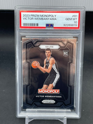 2023 PANINI PRIZM MONOPOLY - V. WEMBANYAMA - #81 - PSA 10 - RC