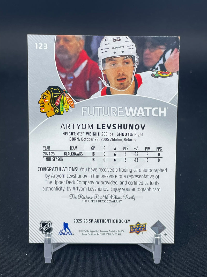 2025 UPPER DECK SP AUTHENTIC - FUTURE WATCH AUTO - A. LEVSHUNOV - #123 - #'D/999 - AUTOGRAPH - RC