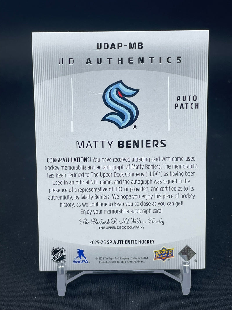 2025 UPPER DECK SP AUTHENTIC - UD AUTHENTICS - M. BENIERS - #UDAP-MB - #'D/49 - RELIC - AUTOGRAPH