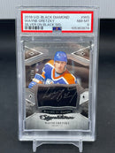 2018 UPPER DECK BLACK DIAMOND - SILVER ON BLACK SIGNATURE - W. GRETZKY - #SB-WG - #'D/10 - AUTOGRAPH - PSA 8