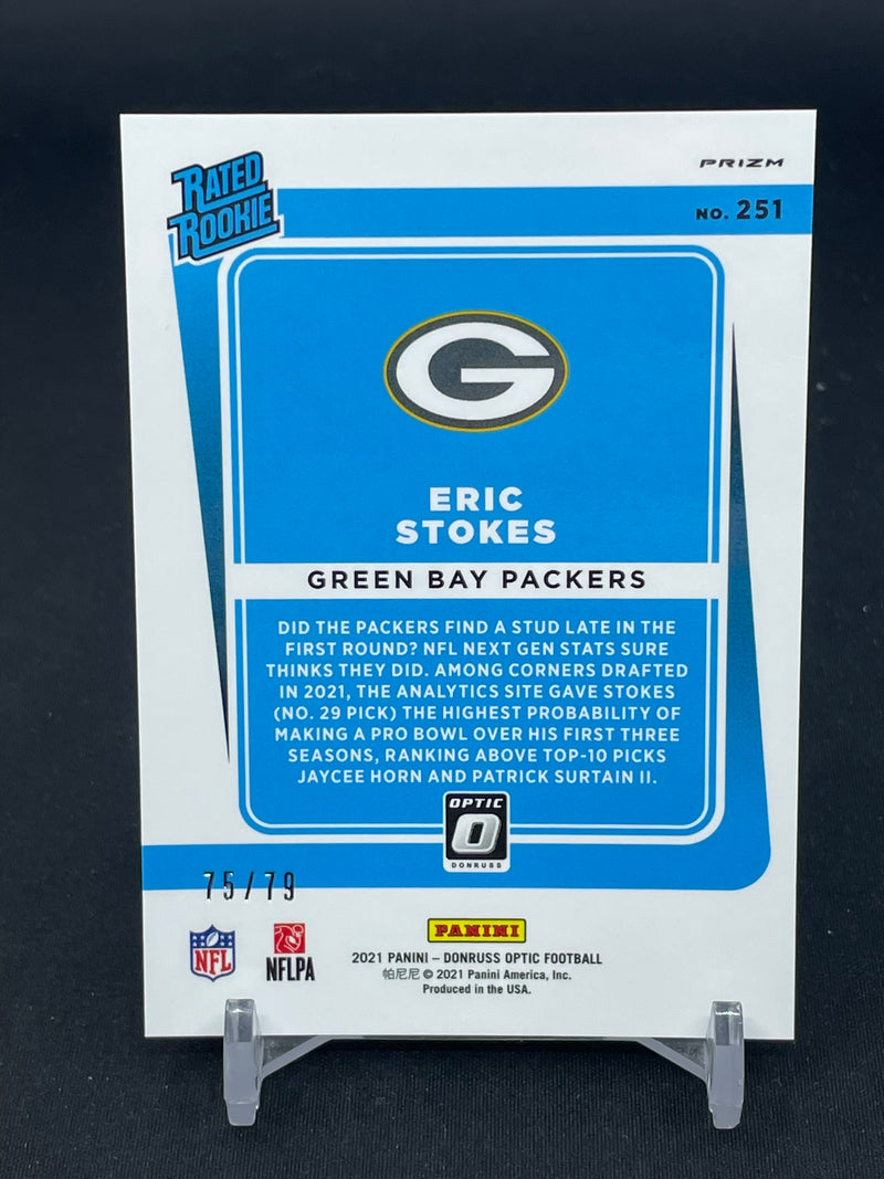 2021 PANINI DONRUSS OPTIC - ORANGE SCOPE - RATED ROOKIE - E. STOKES - #251 - #'D/79 - RC
