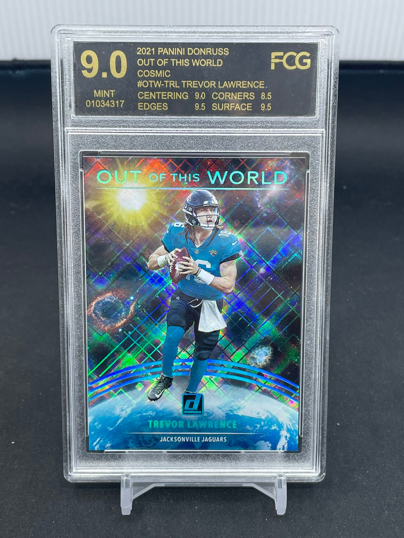 2021 PANINI DONRUSS - COSMIC - OUT OF THIS WORLD - T. LAWRENCE - #OTW-TRL - #'D/100 - FCG 9 - RC