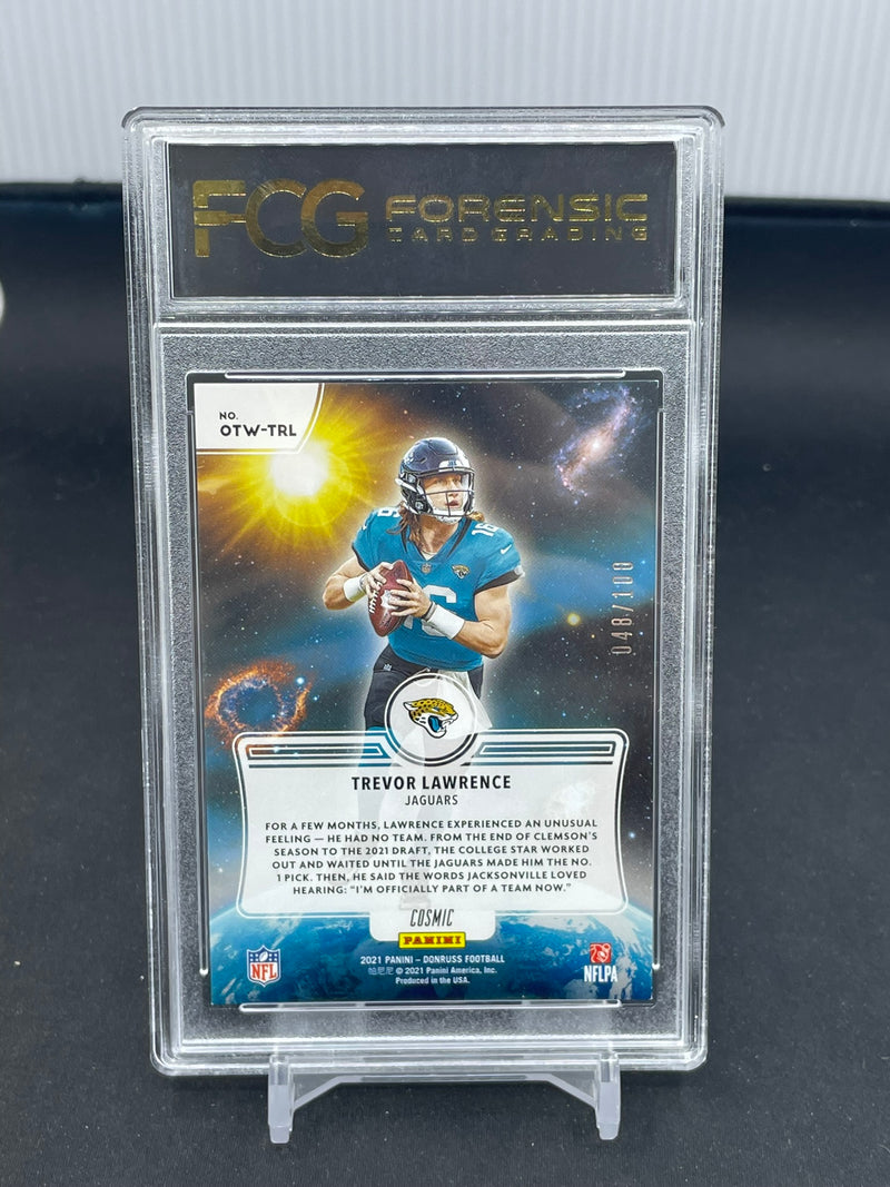 2021 PANINI DONRUSS - COSMIC - OUT OF THIS WORLD - T. LAWRENCE - #OTW-TRL - #'D/100 - FCG 9 - RC