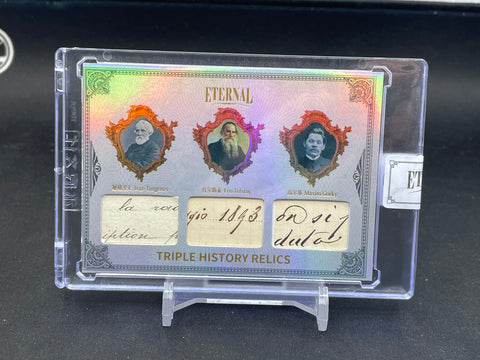 2024 ETERNAL CUTS WORLD CELEBRITIES EDITION - TRIPLE HISTORY RELICS - IVAN TURGENEV / LEO TOLSTOY / MAXIM GORKY - #'D/50