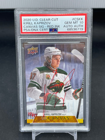 2020 UPPER DECK CLEAR CUT - CANVAS SIGNATURE - RED INK - K. KAPRIZOV - #CS-KK - #'D/97 - AUTOGRAPH - PSA 10