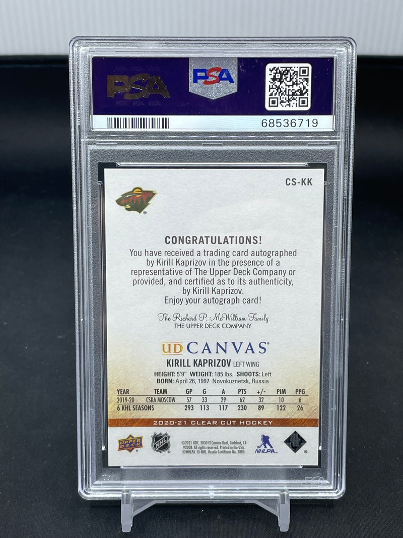 2020 UPPER DECK CLEAR CUT - CANVAS SIGNATURE - RED INK - K. KAPRIZOV - #CS-KK - #'D/97 - AUTOGRAPH - PSA 10