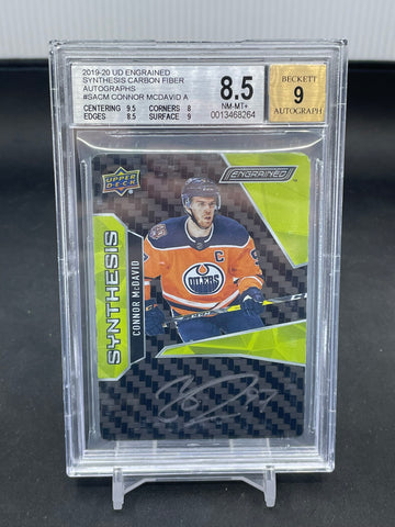 2019 UPPER DECK ENGRAINED - SYNTHESIS CARBON FIBRE - C. MCDAVID - #SA-CM - AUTOGRAPH - BGS 8.5