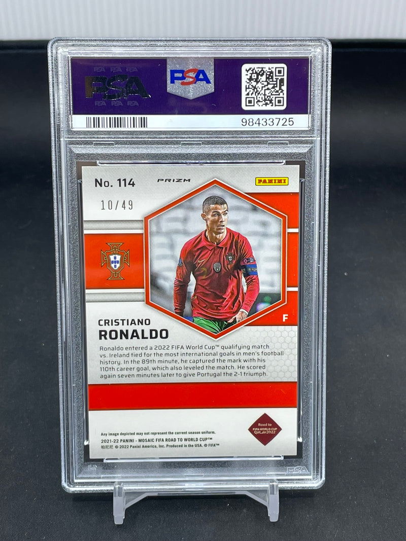2021 PANINI MOSAIC FIFA ROAD TO WORLD CUP - PURPLE MOSAIC - C. RONALDO - #114 - #'D/49 - PSA 9