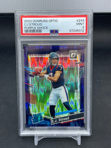 2023 PANINI DONRUSS OPTIC - PURPLE SHOCK - RATED ROOKIE - C. STROUD - #244 - PSA 9 - RC