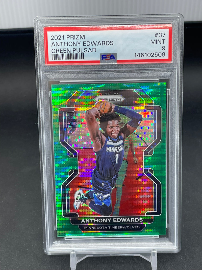 2021 PANINI PRIZM - GREEN PULSAR - A. EDWARDS - #37 - #'D/25 - PSA 9