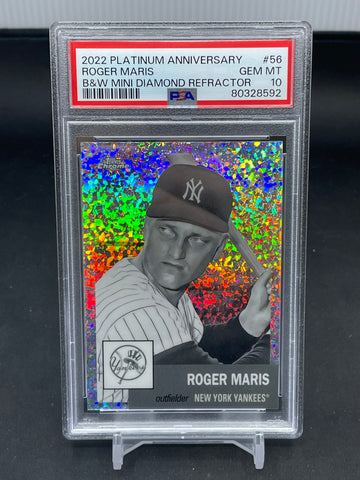 2022 TOPPS PLATINUM ANNIVERSARY SERIES - B&W MINI DIAMOND REFRACTOR - R. MARIS - #56 - PSA 10