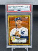 2021 TOPPS CHROME PLATINUM ANNIVERSARY - 70TH ANNIVERSARY ORANGE/YELLOW REFRACTOR - G. SANCHEZ - #223 - #'D/25 - PSA 10