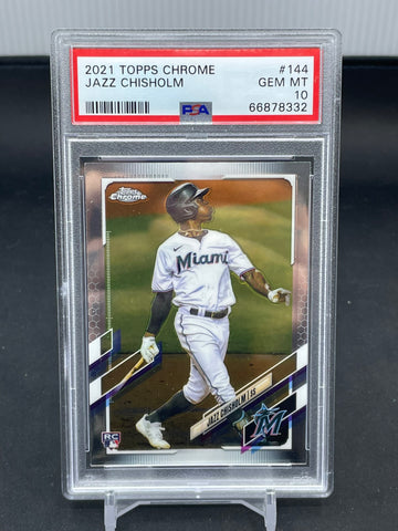 2021 TOPPS CHROME - J. CHISHOLM - #144 - PSA 10 - RC