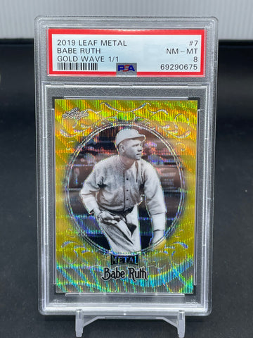 2019 LEAF METAL - GOLD WAVE - B. RUTH - #7 - #1/1 - PSA 8