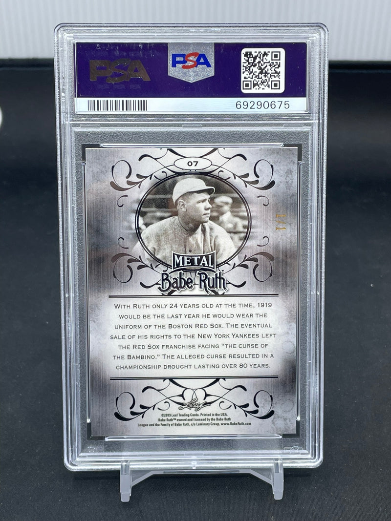 2019 LEAF METAL - GOLD WAVE - B. RUTH - #7 - #1/1 - PSA 8
