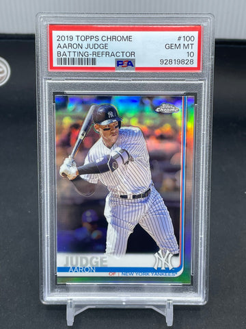 2019 TOPPS CHROME - BATTING REFRACTOR - A. JUDGE - #100 - PSA 10