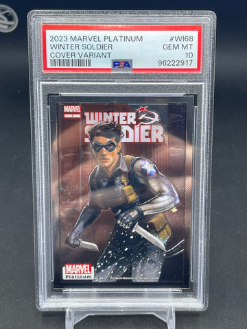 2023 UPPER DECK MARVEL PLATINUM - COVER VARIANT - WINTER SOLDIER - #WI68 - PSA 10