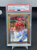 2023 TOPPS UPDATE SERIES - SILVER PACK - ORANGE - M. TROUT - #T88CU33 - #'D/25 - AUTOGRAPH - PSA 9