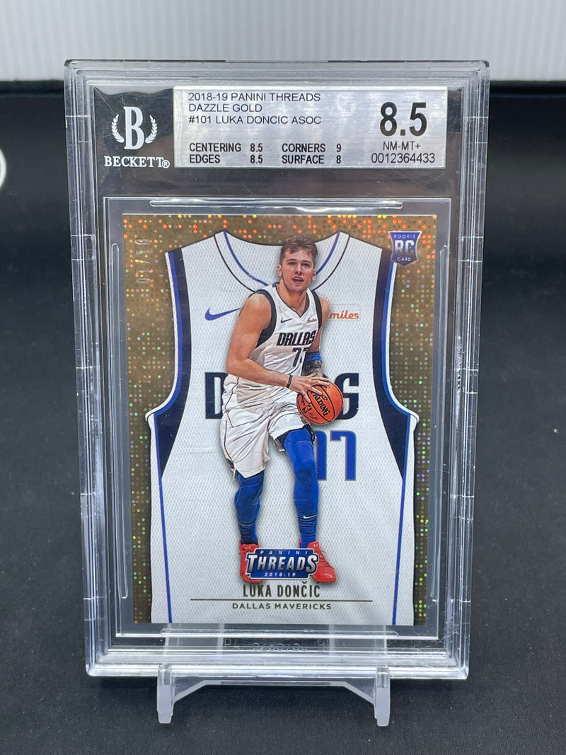 2018 PANINI THREADS - DAZZLE GOLD - L. DONCIC - #101 - #'D/10 - BGS 8.5 - RC