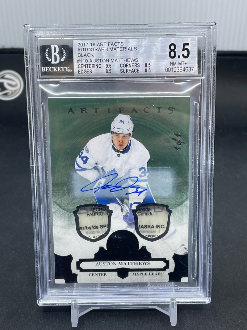 2017 UPPER DECK ARTIFACTS - BLACK - AUTOGRAPH MATERIALS - A. MATTHEWS - #110 - #'D/1 - DUAL TAG RELIC - AUTOGRAPH - BGS 6.5
