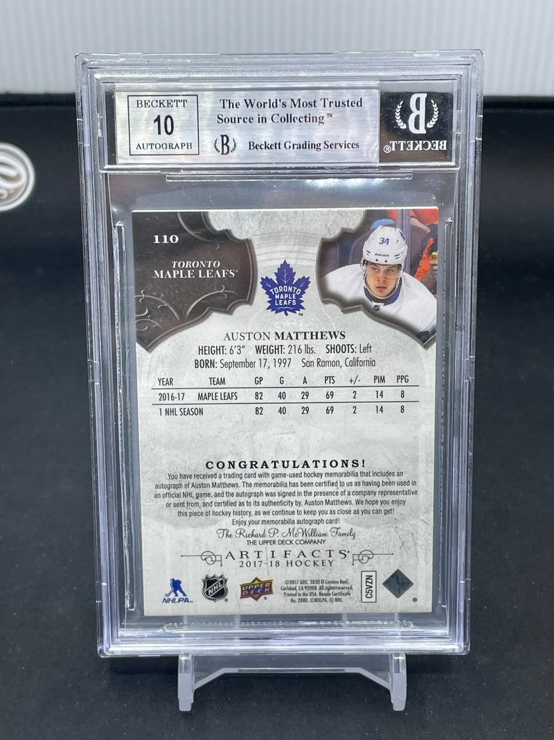 2017 UPPER DECK ARTIFACTS - BLACK - AUTOGRAPH MATERIALS - A. MATTHEWS - #110 - #'D/1 - DUAL TAG RELIC - AUTOGRAPH - BGS 6.5