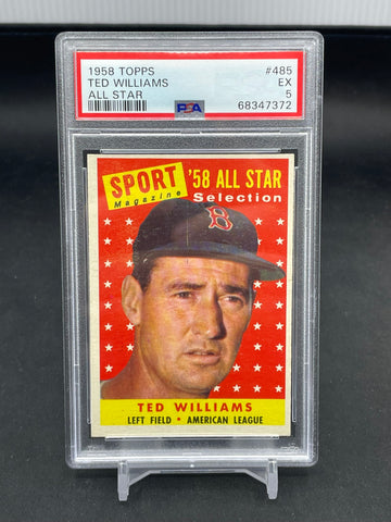 1958 TOPPS - ALL STAR - T. WILLIAMS - #485 - PSA 5