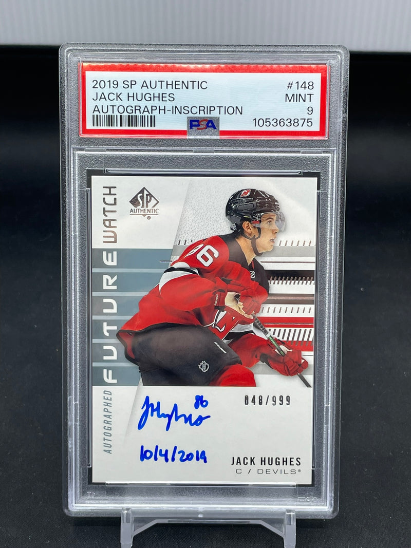 2019 UPPER DECK SP AUTHENTIC - INSCRIBED FUTURE WATCH AUTO - J. HUGHES - #148 - #'D/999 - AUTOGRAPH - PSA 9