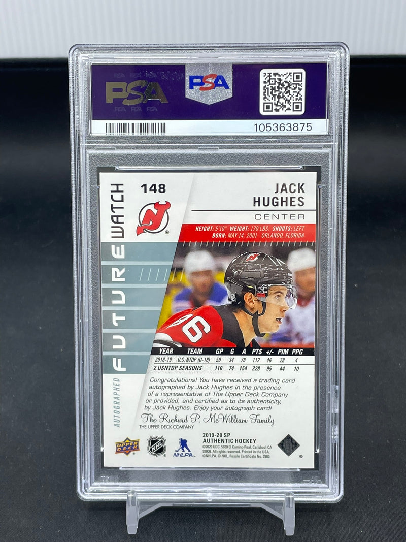 2019 UPPER DECK SP AUTHENTIC - INSCRIBED FUTURE WATCH AUTO - J. HUGHES - #148 - #'D/999 - AUTOGRAPH - PSA 9