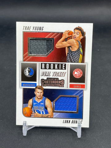 2018 PANINI CONTENDERS - ROOKIE DUAL TICKET - T. YOUNG / L. DONCIC - #RD-LT - DUAL RELIC - RC