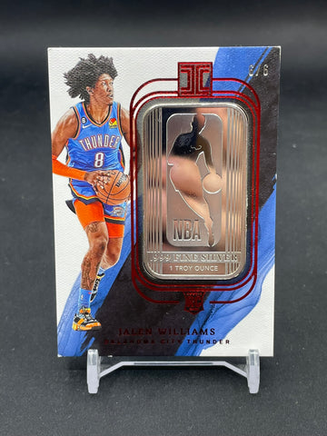 2022 PANINI IMPECCABLE - RED - FINE SILVER - J. WILLIAMS - #31 - #'D/6 - 1 TROY OUNCE SILVER RELIC - RC