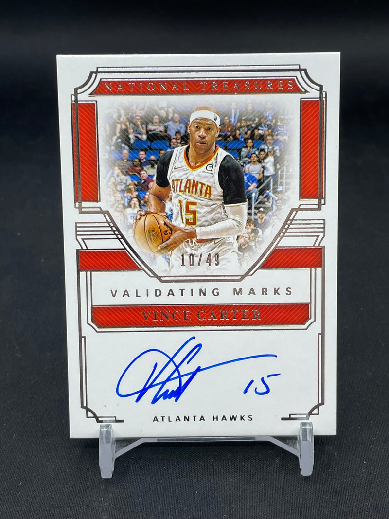 2019 PANINI NATIONAL TREASURES - VALIDATING MARKS - V. CARTER - #MV-VCT - #'D/49 - AUTOGRAPH