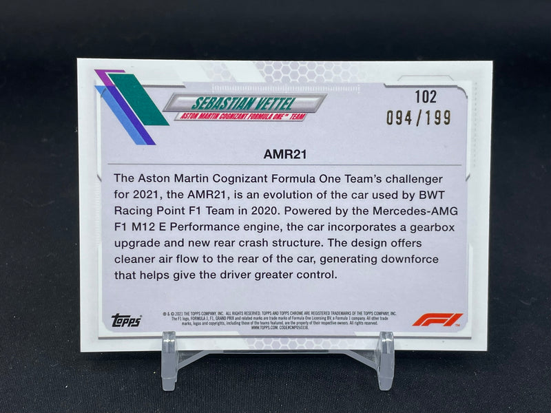 2021 TOPPS CHROME F1 - CHARTREUSE SAPPHIRE - S. VETTEL - #102 - #'D/199