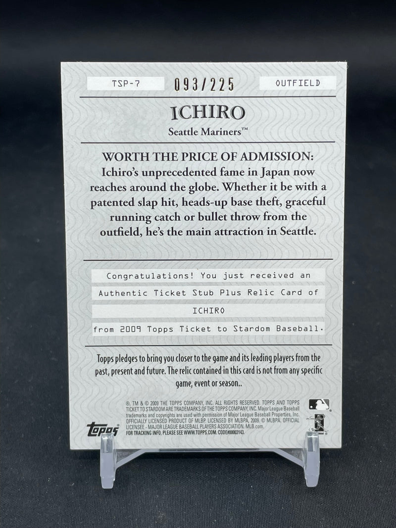 2009 TOPPS TICKET TO STARDOM - ICHIRO - #TSP-7 - #'D/225 - DUAL RELIC