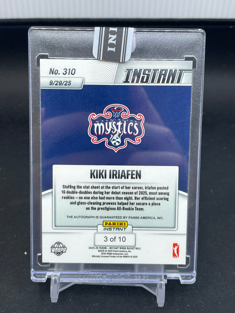 2025 PANINI INSTANT - WATER - K. IRIAFEN - #310 - #'D/10 - AUTOGRAPH - RC