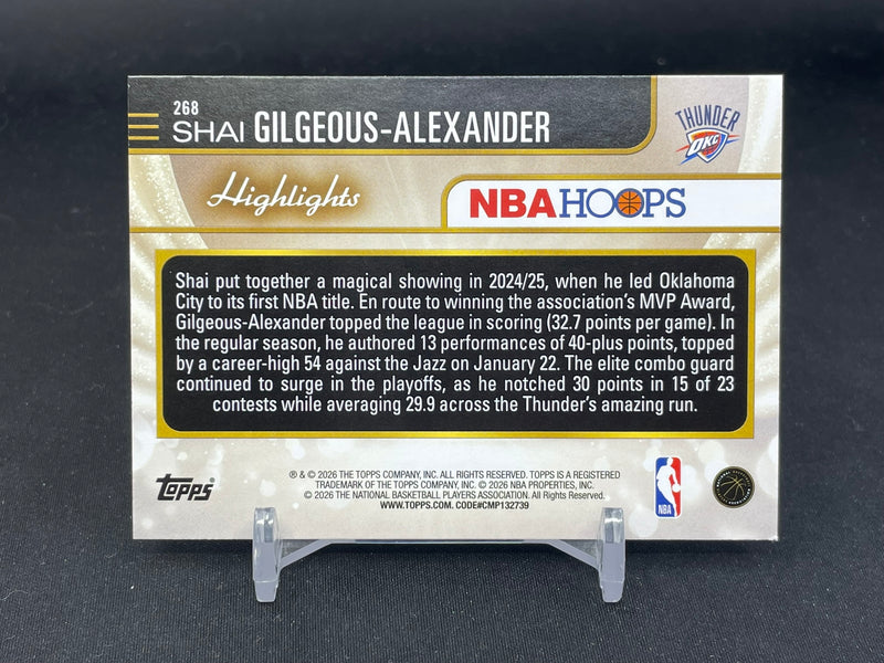 2025 PANINI NBA HOOPS - RAINBOW FOIL - HIGHLIGHTS - S. HILGEOUS-ALEXANDER -
