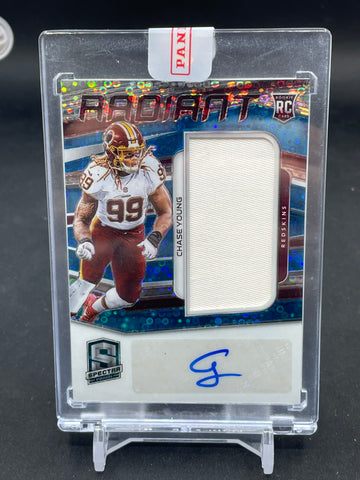 2020 PANINI SPECTRA - RADIANT - NEON BLUE - C. YOUNG - #8 - #'D/50 - RELIC - AUTOGRAPH - RC