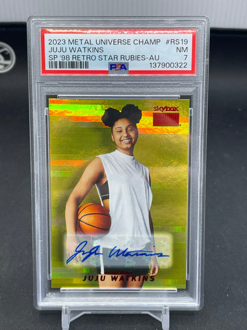 2023 UPPER DECK METAL UNIVERSE SKYBOX - SP '98 RETRO STAR RUBIES - J. WATKINS - #RS19 - AUTOGRAPH - PSA 7 - RC