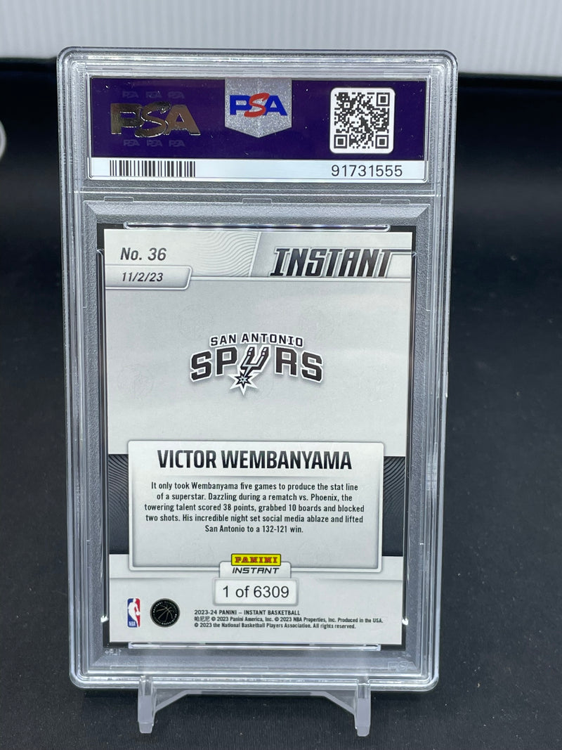 2023 PANINI INSTANT - V. WEMBANYAMA - #36 - #'D/6309 - PSA 8 - RC